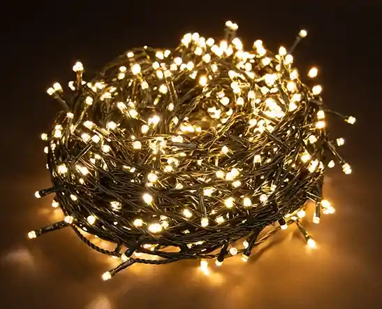 Luces De Navidad Luz Calida Amarilla 180 Bombillos Lineal Cable Verde