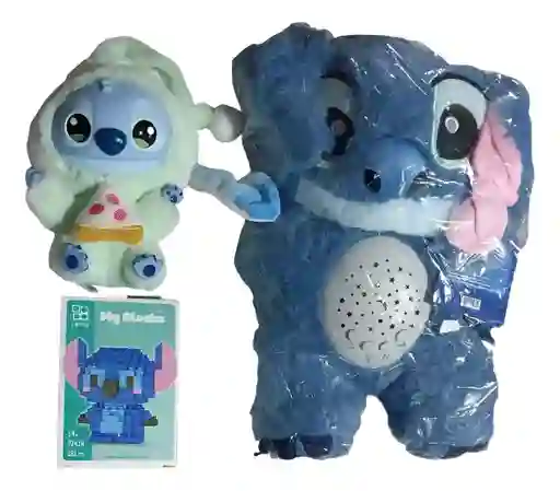Combo Peluche Stich Sonidos Luces+llavero Y Armatodo