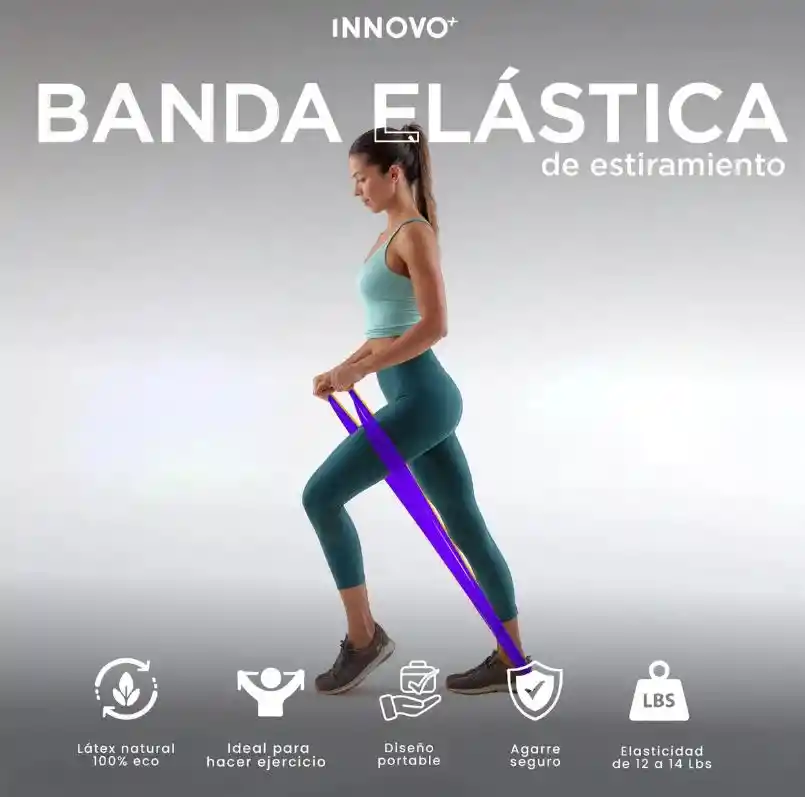 Banda Elástica De Estiramiento 150 Cm Rehabilitacion Yoga Morada