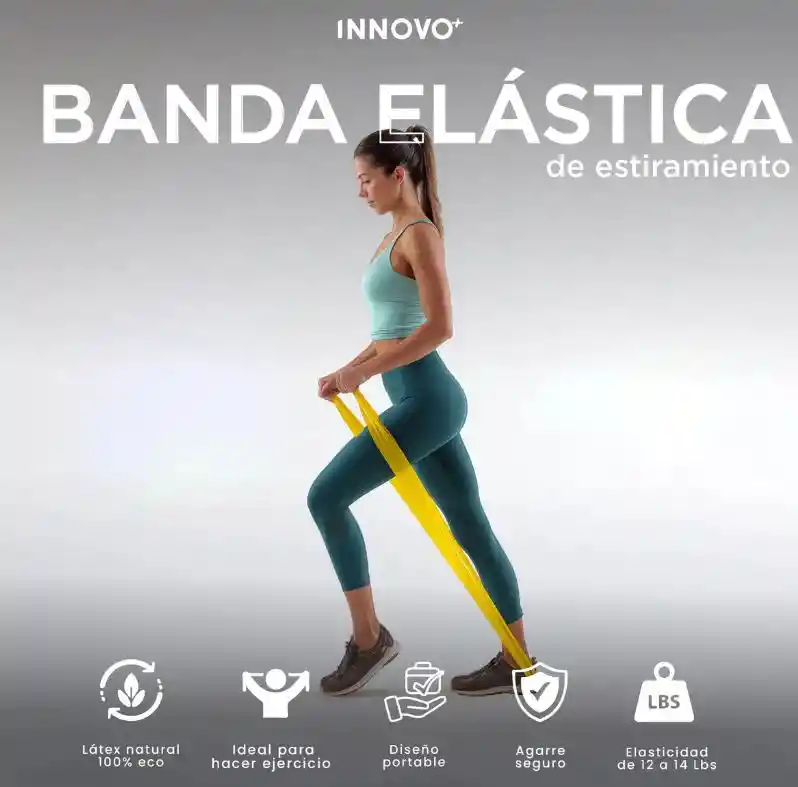 Banda Elástica De Estiramiento 150 Cm Rehabilitacion Yoga Amarillo
