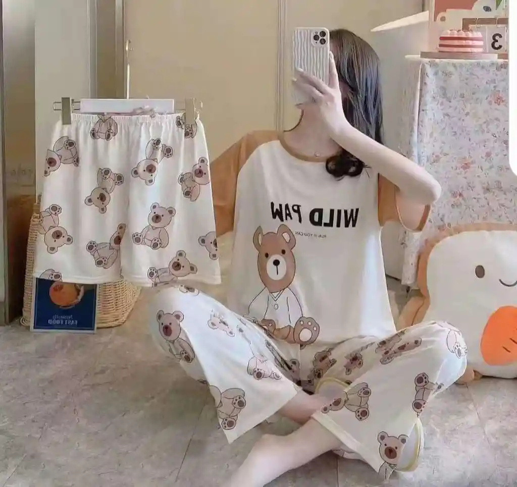 Conjunto Pijama Teddy – De 3 Piezas