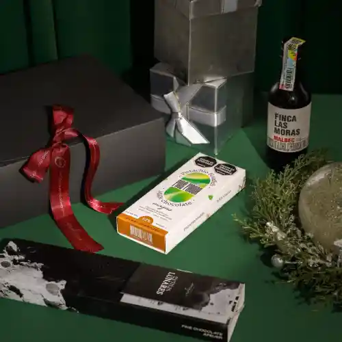 Kit De Regalo Vino Con Chocolate Premium