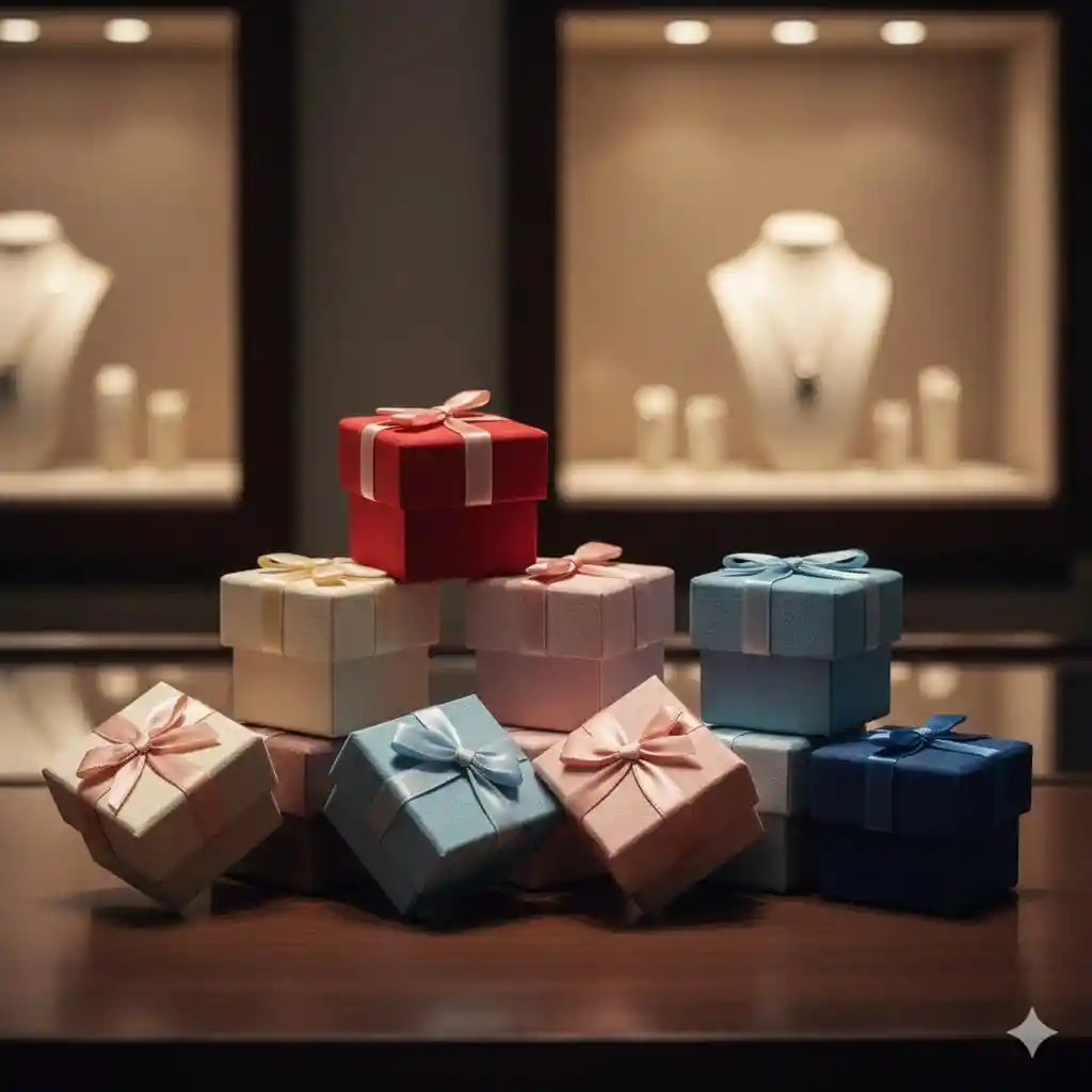 Caja De Regalo Para Joyas 5×5 Cm – Estuche Elegante Para Anillos Y Aretes (varios Motivos Y Colores)