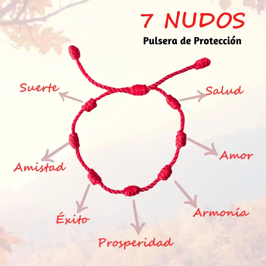 Manilla Pulsera Roja 7 Nudos