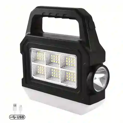 Linterna Con Panel Solar, 4 Reflectores, 10 Horas De Carga, Extra Potencia - Hurry Bolt