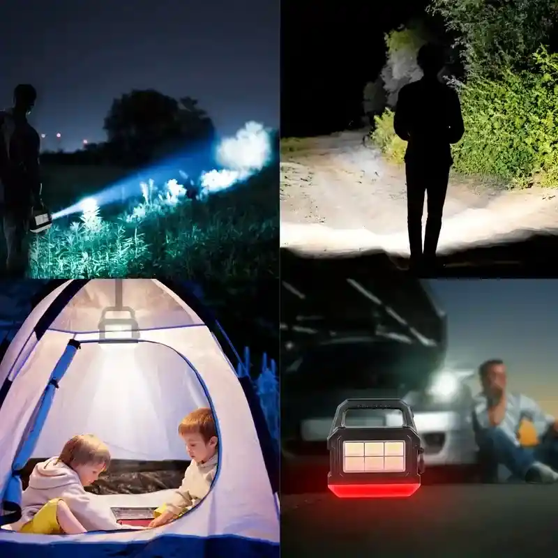 Linterna Con Panel Solar, 4 Reflectores, 10 Horas De Carga, Extra Potencia - Hurry Bolt