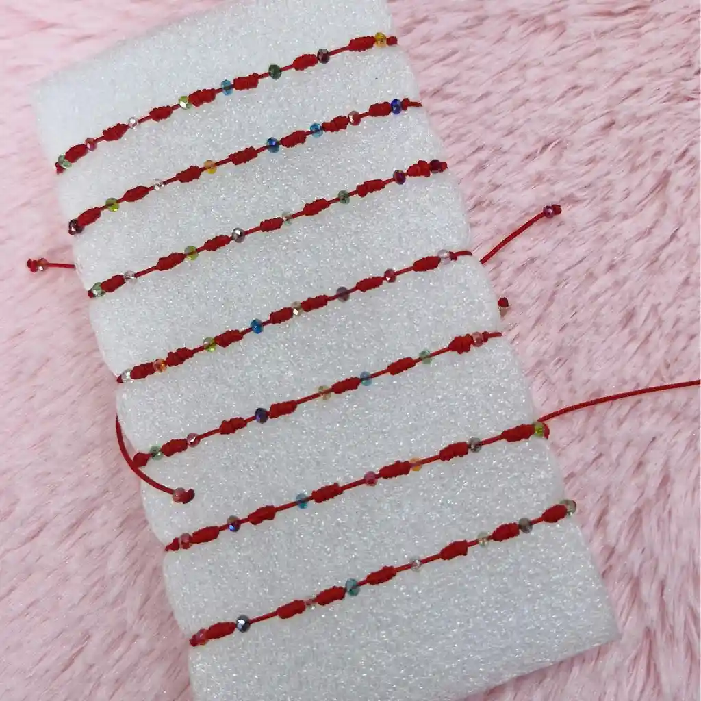 Manilla Pulsera Roja 7 Nudos Murano