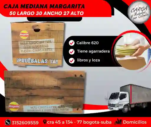 Caja De Carton Mediana Margarita 40 Largo X 25 Ancho X 30 Alto Para Mudanza-empaque Y Embalaje