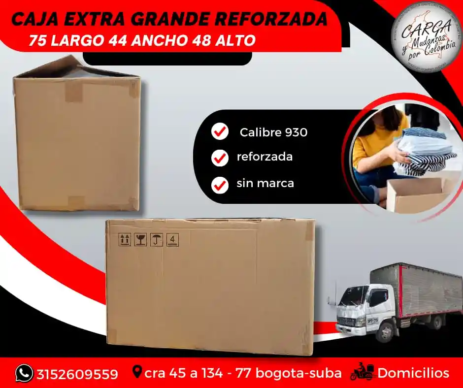Caja De Carton Grande Doble Pared Sin Marca Reforzada 75 De Largo X 44 Ancho X 48 Alto Para Mudanza Empaque Y Embalaje