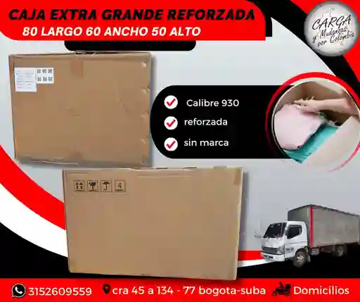 Caja De Carton Extra Grande Doble Pared Sin Marca Reforzada - 80 Cm De Largo X 60 Cm De Ancho X 50 Cm De Alto Empaque Y Embalaje Para Mudanzas