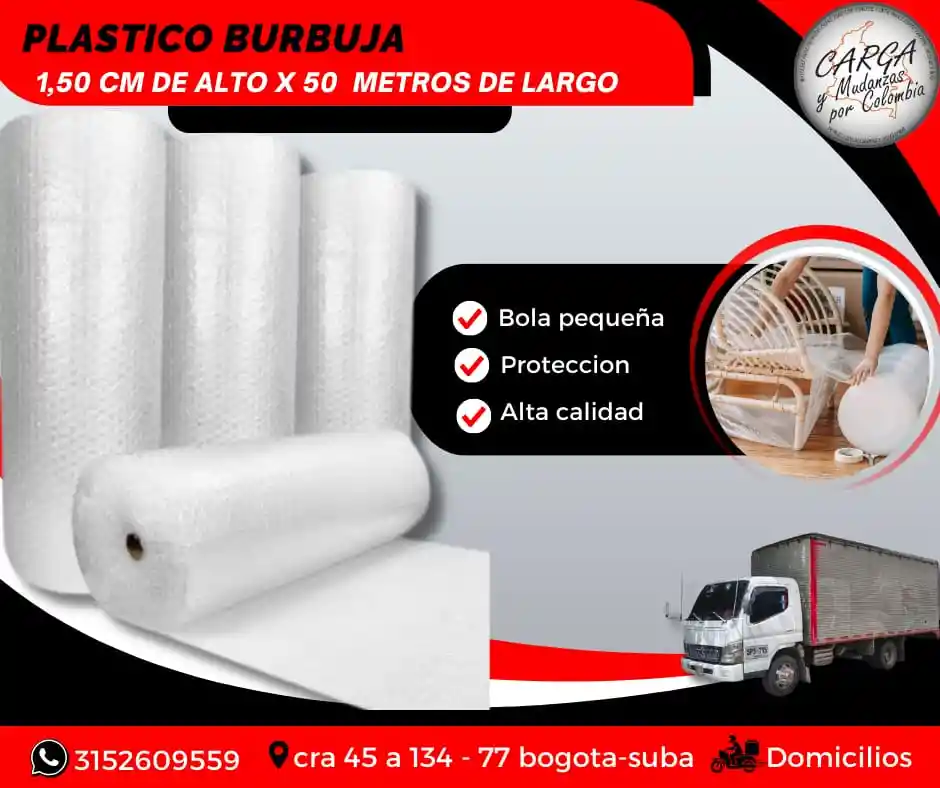 Plástico Burbuja Papel Burbuja Por Rollo 1.50 Alto X 50 Mts Largo - Embalaje Y Empaque Para Mudanza