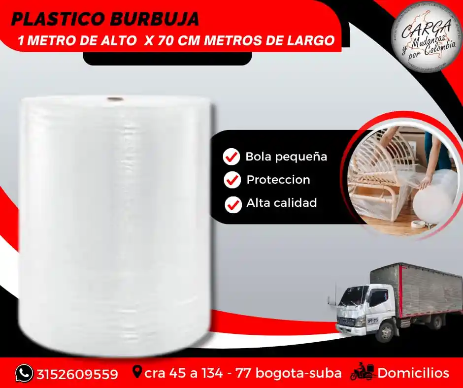 Plástico Burbuja Papel Burbuja Por Rollo 1 Mts De Alto X 70 Mts Largo - Embalaje Y Empaque