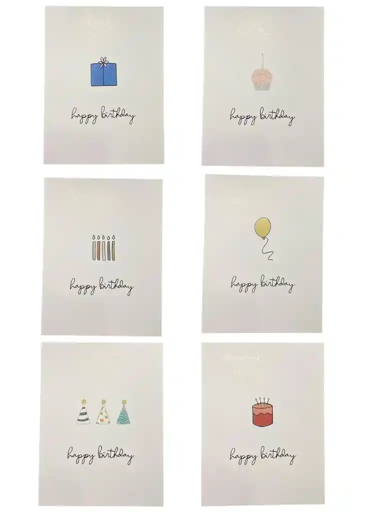 Tarjeta De Feliz Cumpleaños Con Sobre 9.5x12.5cm Diseño Surtido