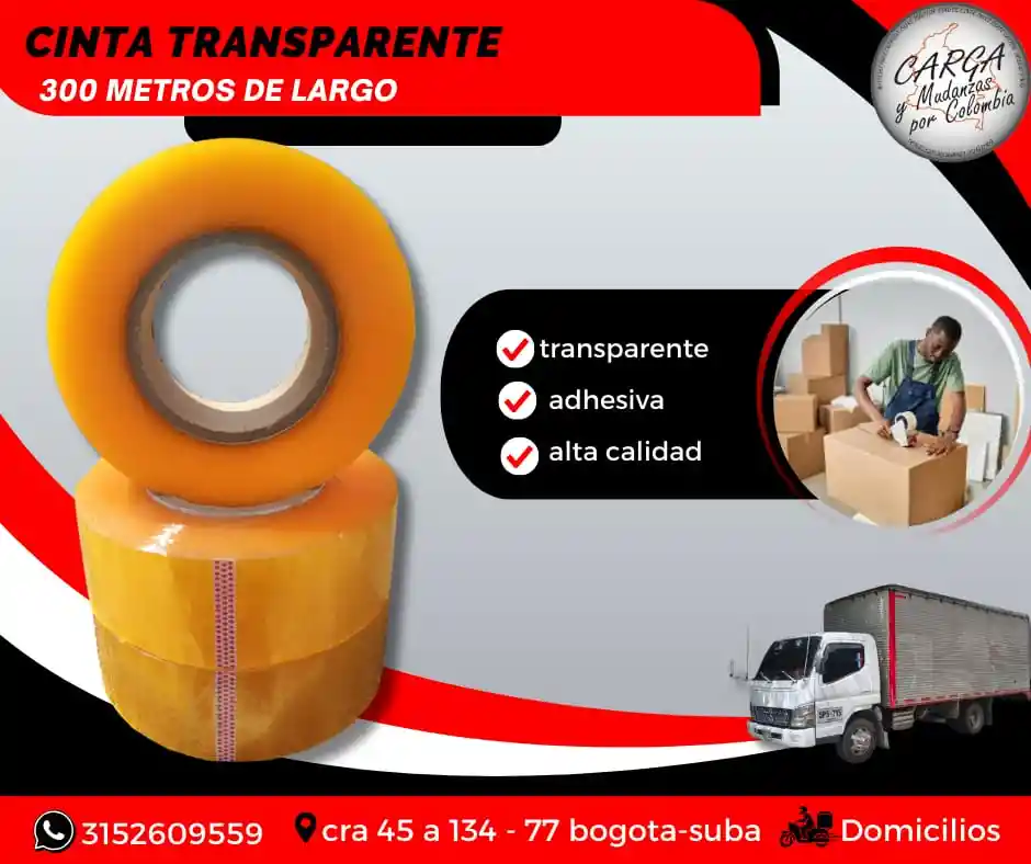 Cinta Transparente Gruesa De 300 Metros - Embalaje Y Empaque Para Cajas