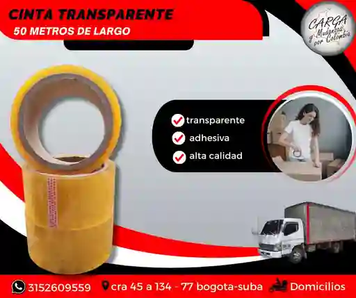 Cinta Transparente Por Rollo De 50 Mtrs-empaque Y Embalaje