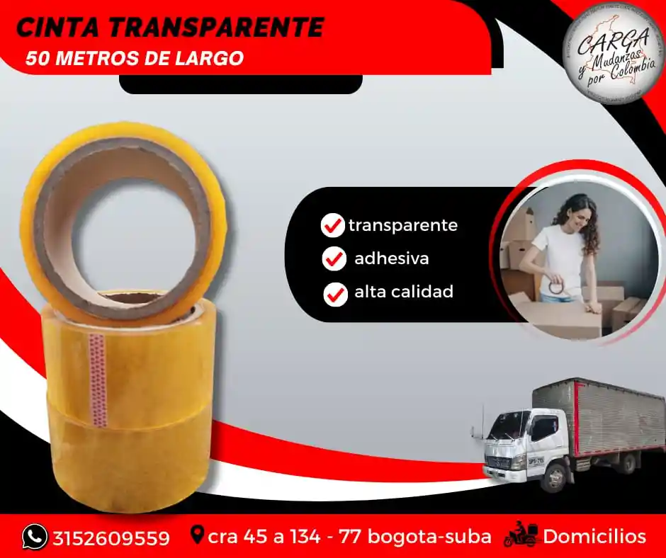 Cinta Transparente Por Rollo De 50 Mtrs-empaque Y Embalaje