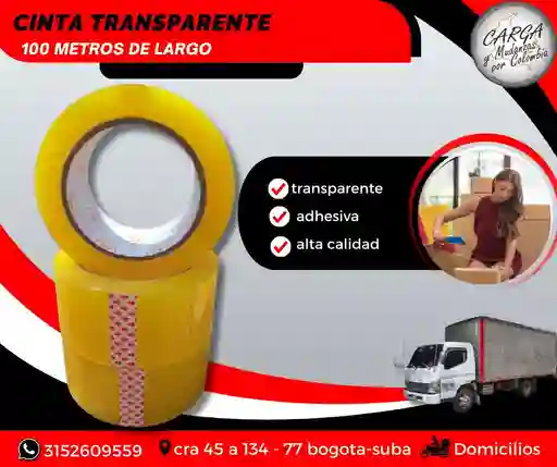 Cinta Transparente Por Rollo Gruesa De 100 Metros - Embalaje Y Empaque