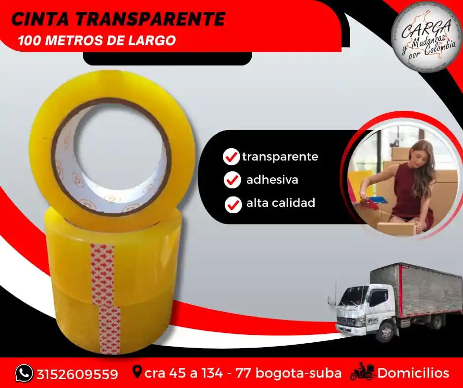 Cinta Transparente Por Rollo Gruesa De 100 Metros - Embalaje Y Empaque