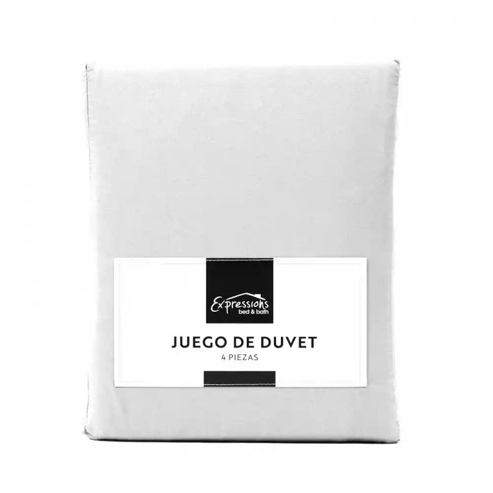 Juego De Duvet Expressions Doble 202x232cm Blanco 100% Poliest