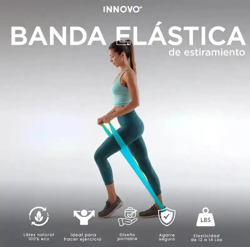 Banda Elástica De Estiramiento 150 Cm Rehabilitacion Yoga Azul
