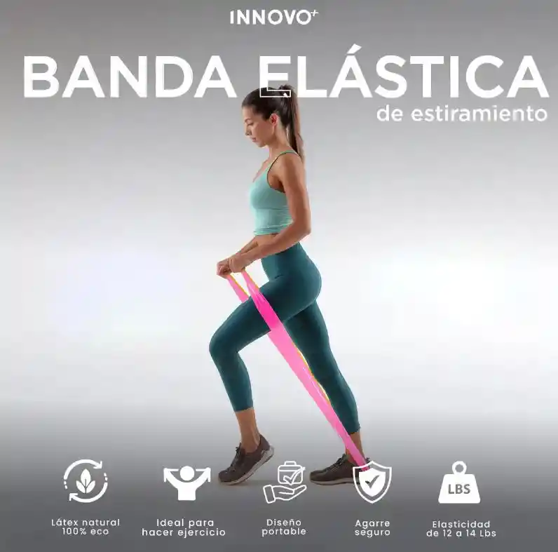 Banda Elástica De Estiramiento 150 Cm Rehabilitacion Yoga Rosa