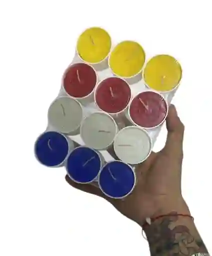 Velas Velon Veladora Paquete X 12 Unidades ,3 Cm De Alto Velitas Velas Navideñas Dia De Las Velitas