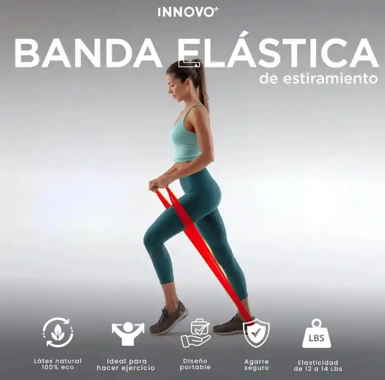 Banda Elástica De Estiramiento 150 Cm Rehabilitacion Yoga Rojo