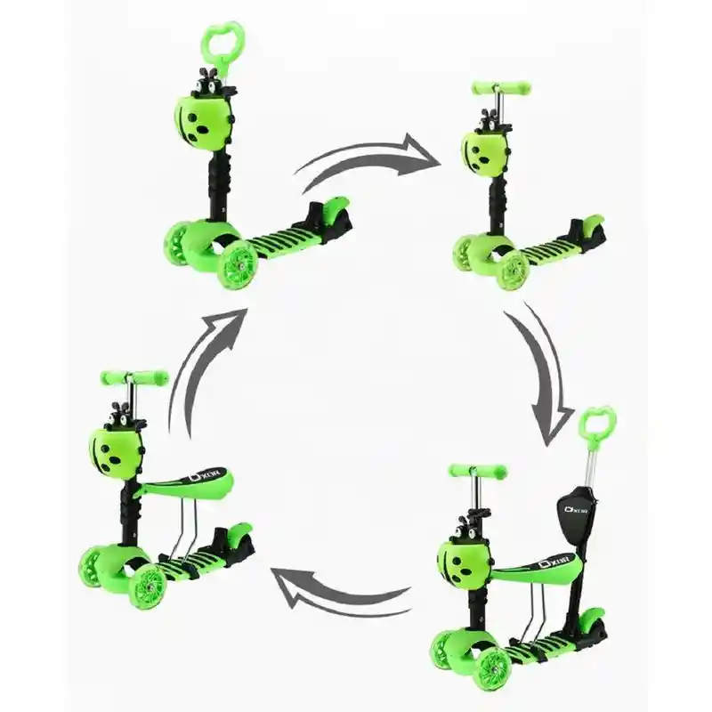 Patineta Mariquita 5 En 1 Para Niños Asiento Removible Rosa