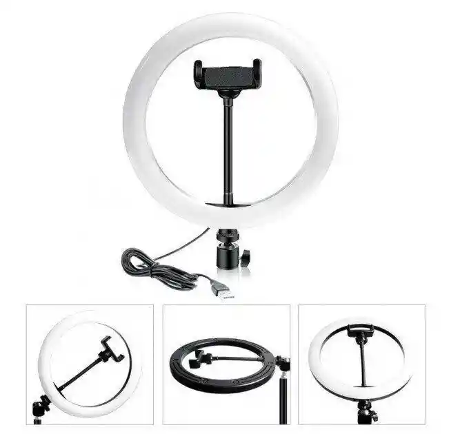 Aro De Luz 26cm Rgb + Trípode 2mts