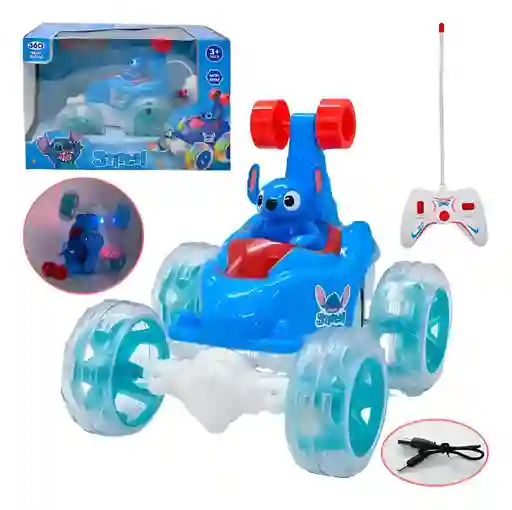 Carro Loco Stitch Control Remoto Luz Sonido