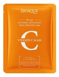 Mascarilla Facial Bioaqua De Vitamina C | Reduccion De Manchas, Aumenta La Firmeza E Hidrata La Piel