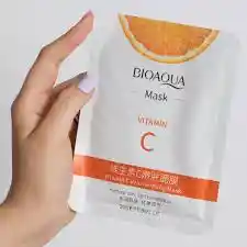 Mascarilla Facial Bioaqua De Vitamina C | Reduccion De Manchas, Aumenta La Firmeza E Hidrata La Piel