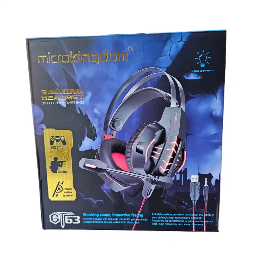 Audífonos Diadema Gamer Kingdom Gt-63