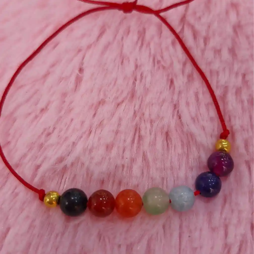 Manilla Pulsera Roja 7 Chakras Mediana