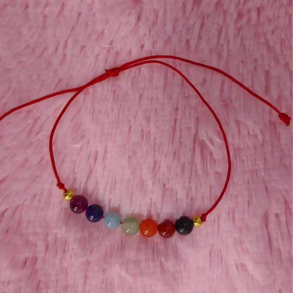 Manilla Pulsera Roja 7 Chakras Mediana