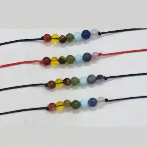 Manilla Pulsera Roja 7 Chakras Piedra Pequeña