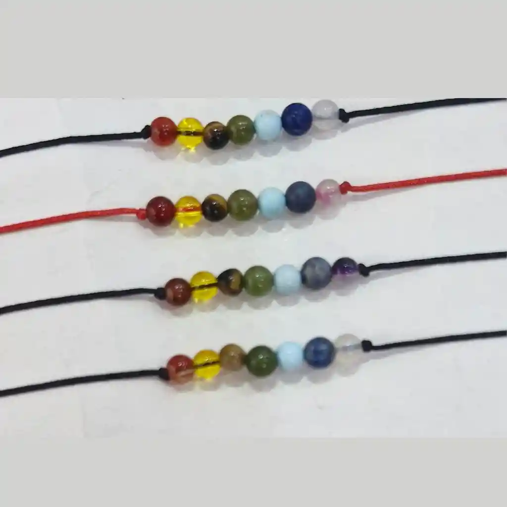 Manilla Pulsera Roja 7 Chakras Piedra Pequeña