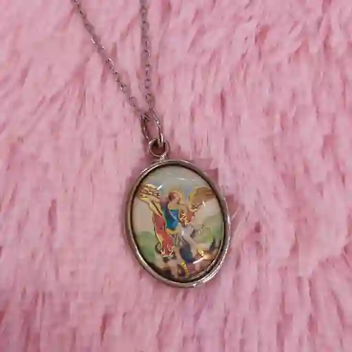 Cadena Con Medalla San Gabriel Arcangel Acero