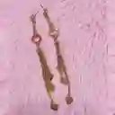 Aretes Acero Dorado Largos Corazon