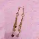 Aretes Acero Dorado Largos Corazon