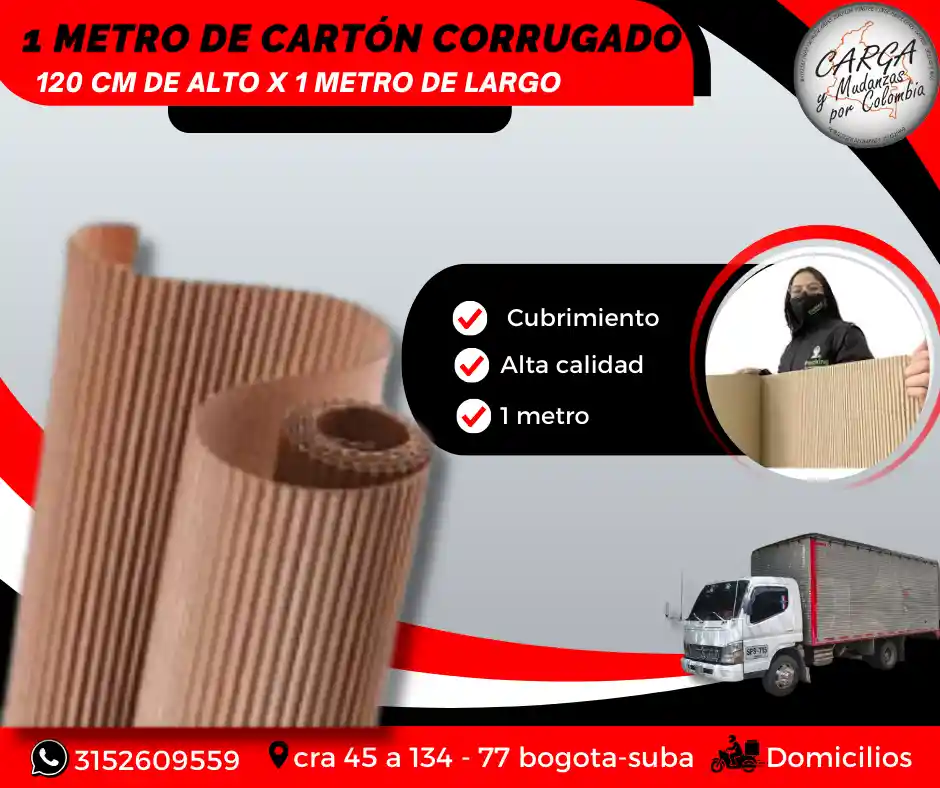 Cartón Corrugado Por Metro De Alto 120 Cm - Empaque Y Embalaje