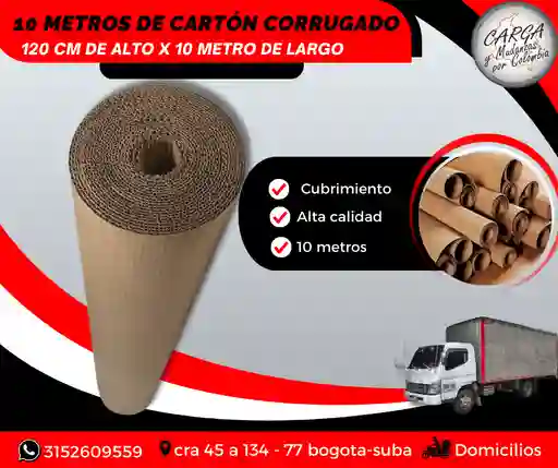 Carton Corrugado -10 Mtrs De Largo X 120 De Alto Empaque Y Embalaje Para Mudanzas