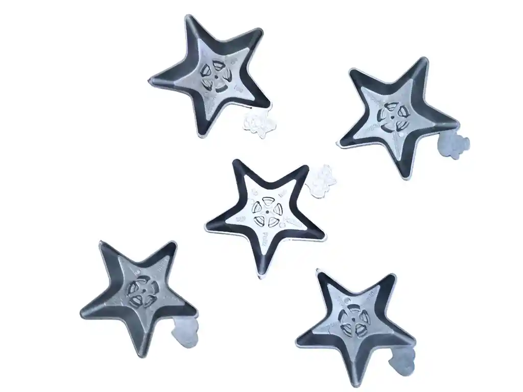 Portavelas Estrella Plateados X10 Unidades Día De Las Velitas – Sin Reguero