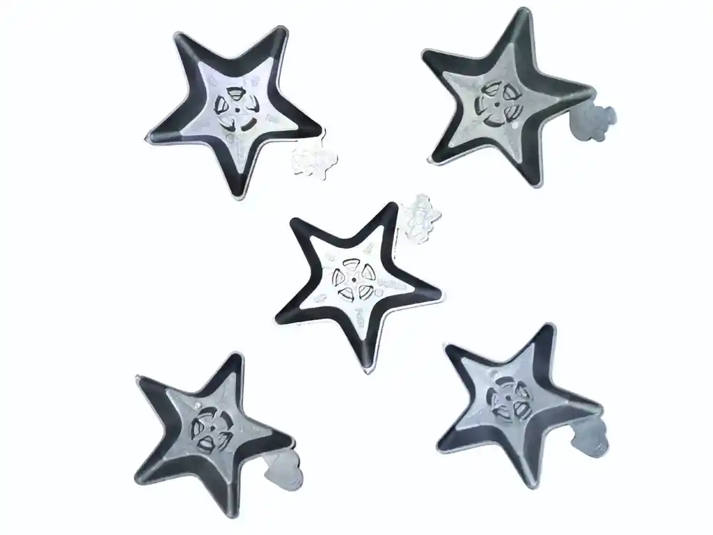 Portavelas Estrella Plateados X10 Unidades Día De Las Velitas – Sin Reguero