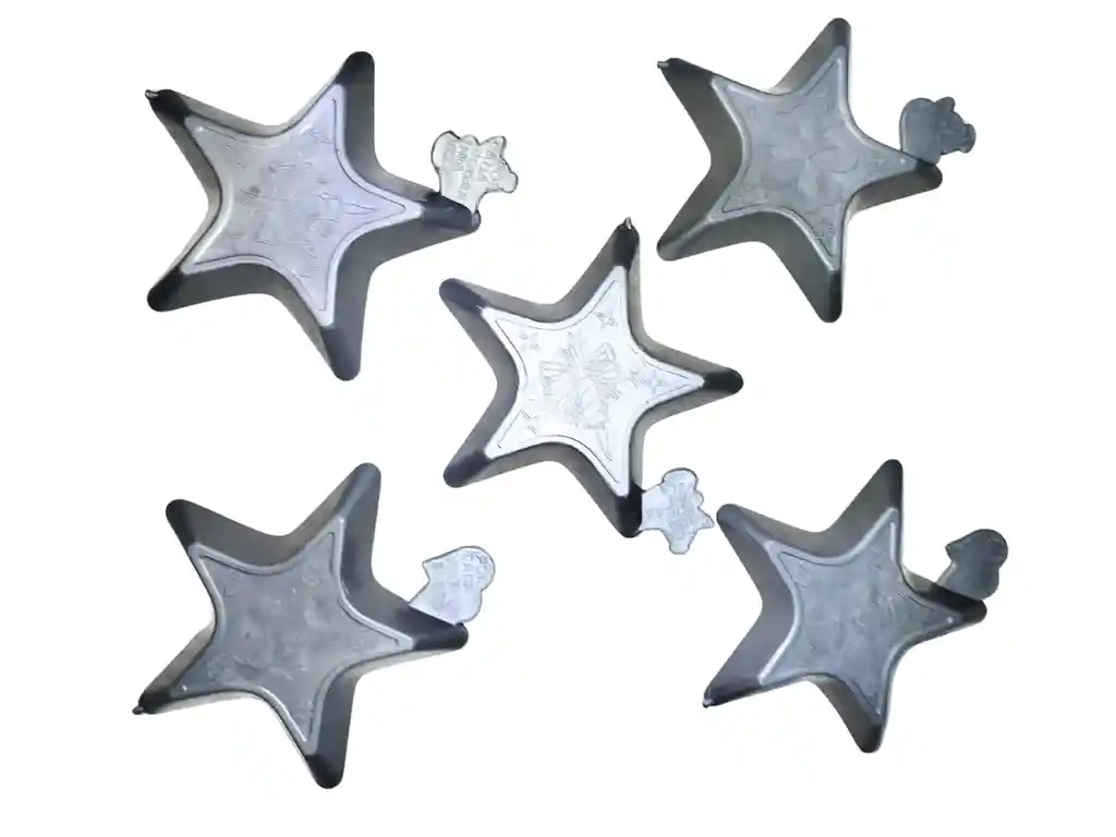 Portavelas Estrella Plateados X10 Unidades Día De Las Velitas – Sin Reguero