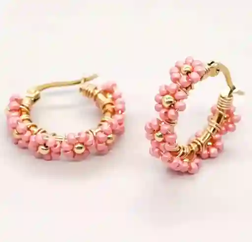 Candongas Tejidas Rosa