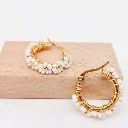 Candongas Tejidas Blancas