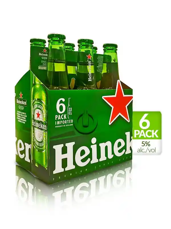 Cerveza Heineken Six Pack Botella 330 Ml