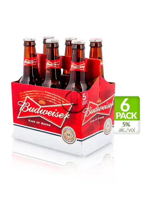 Cerveza Budweiser Botella Six Pack 250ml