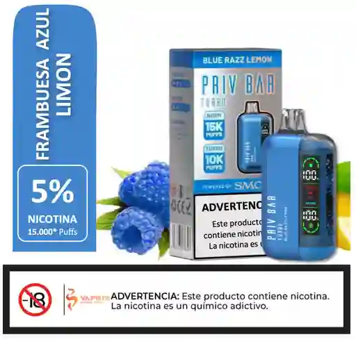 Vaporizador Priv Bar 15.000 Puffs Blue Razz Lemon